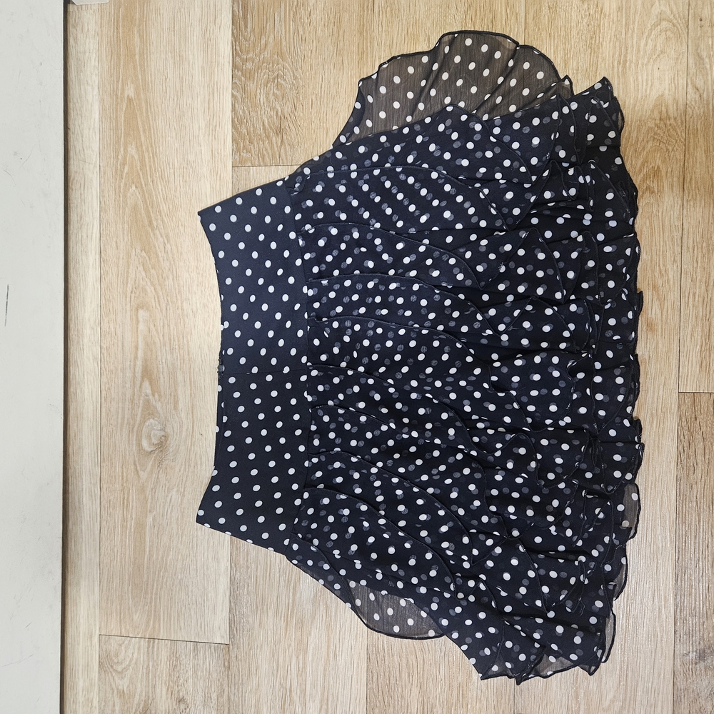 INC International Concepts Black Mini Skirt with White Dots